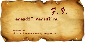 Faragó Varsány névjegykártya
